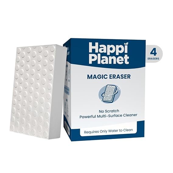 Happi Planet Magic Eraser | Pack of 4 | No Scratch Multi-Surface Cleaning Sponge